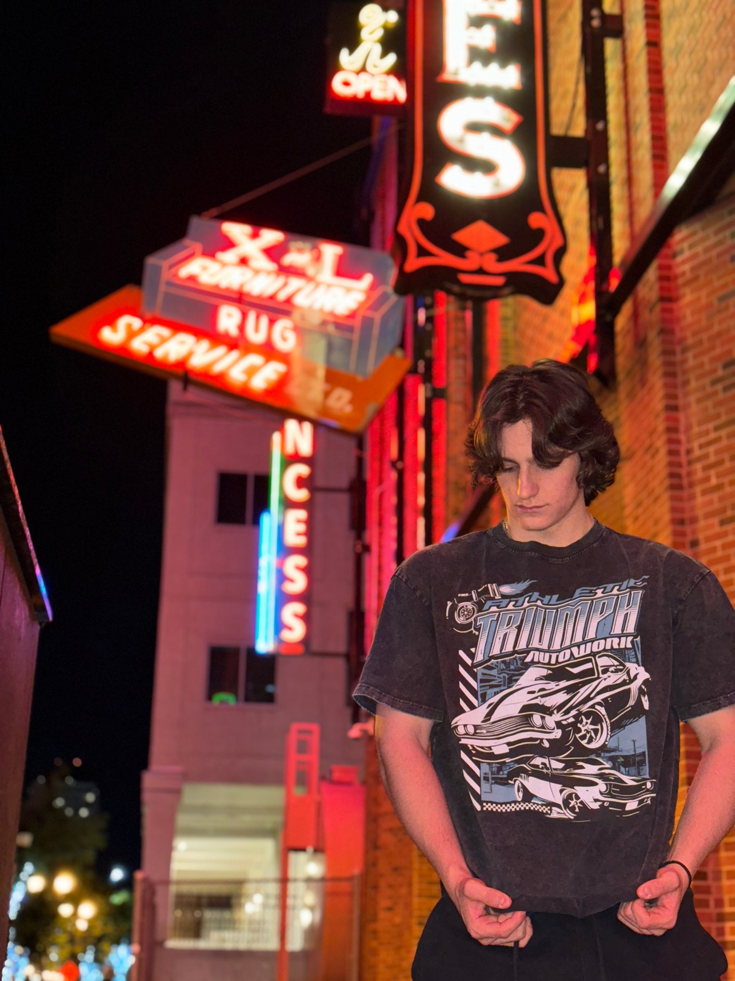 Auto Work Acid Washed Oversized Tee