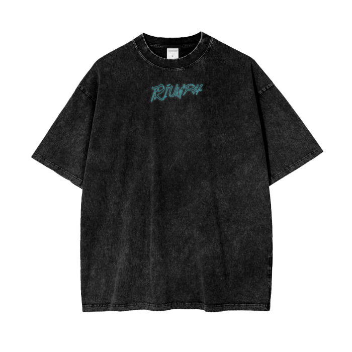 Flames Oversized Acid Washed Tee