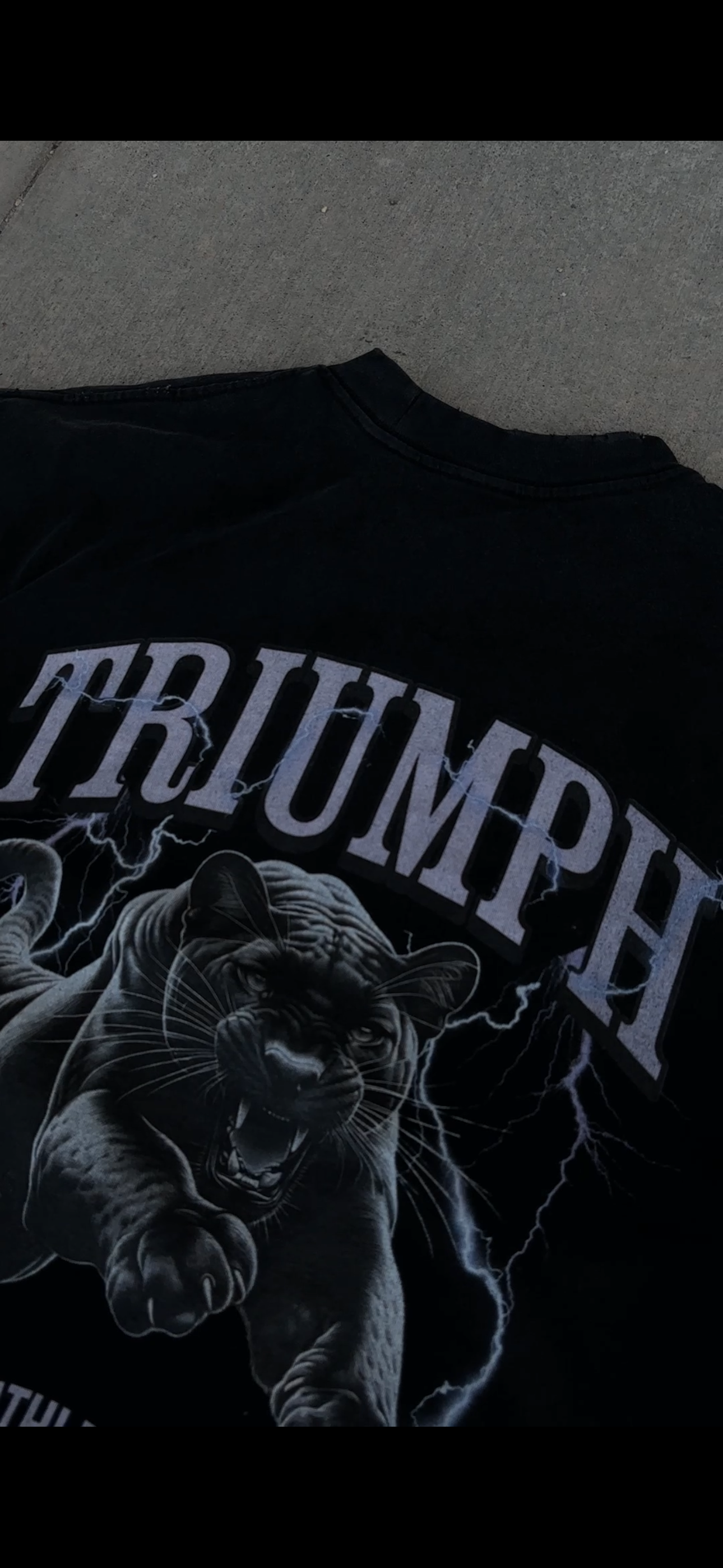 Electric Panther Distressed Washed Oversized Tee