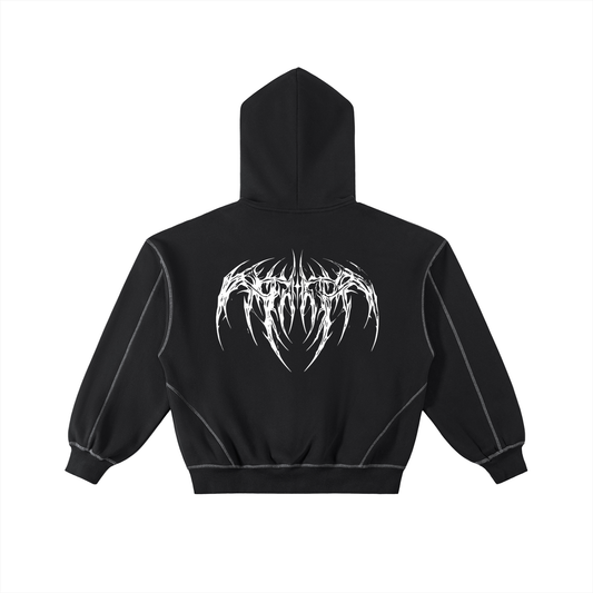 Contrast Stitched Nova Boxy Zip-Hoodie