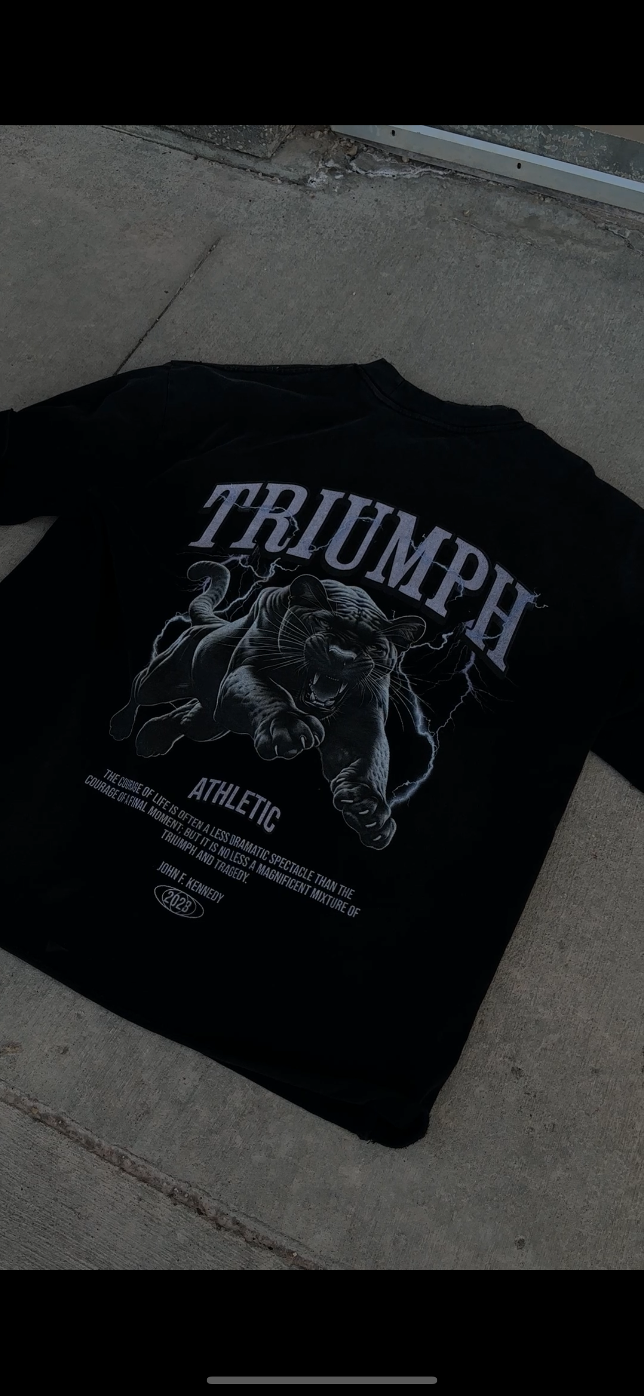 Electric Panther Distressed Washed Oversized Tee