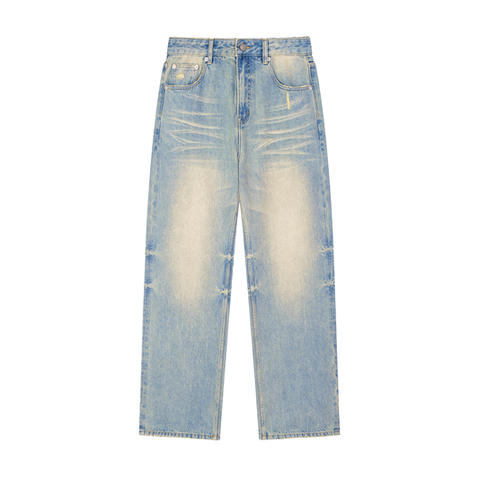 Faded Hem Denim Jeans