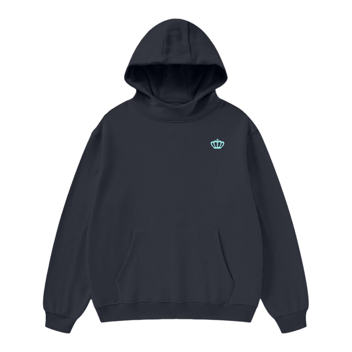 Blueberry High Neck Fleece Hoodie