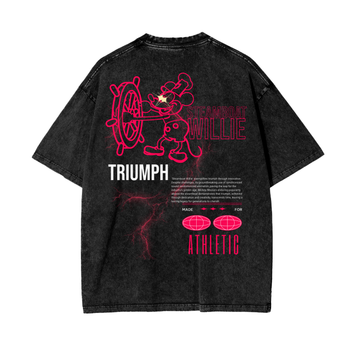 STEAMBOAT WILLIE X TRIUMPH ATHLETIC OVERSIZED TEE
