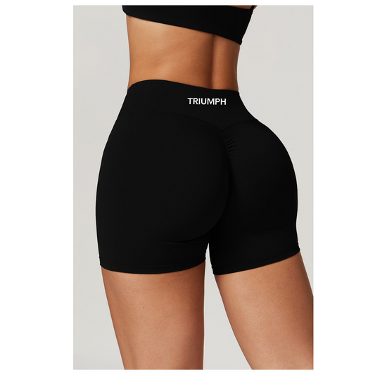 Tight Yoga Shorts High Waist-Phantom Black