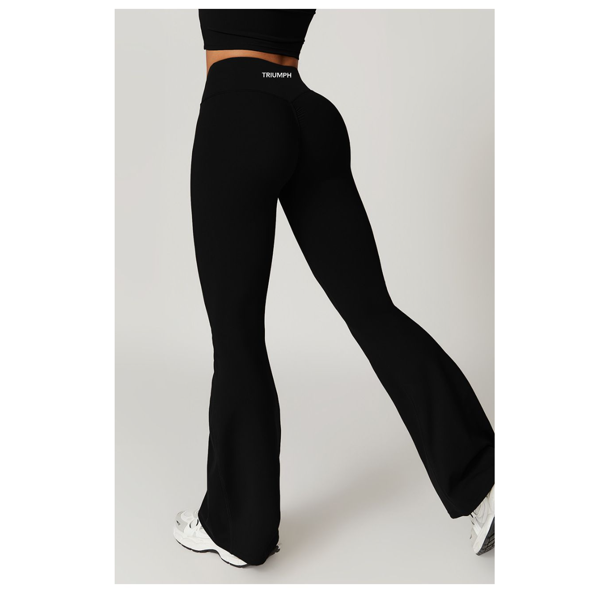 Hip Lift Flare Pants High Waist- Phantom Black