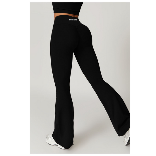 Hip Lift Flare Pants High Waist- Phantom Black