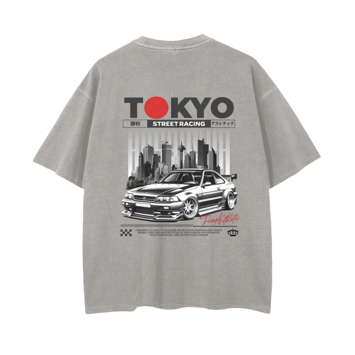 Tokyo Drift Vintage Washed Oversized Tee