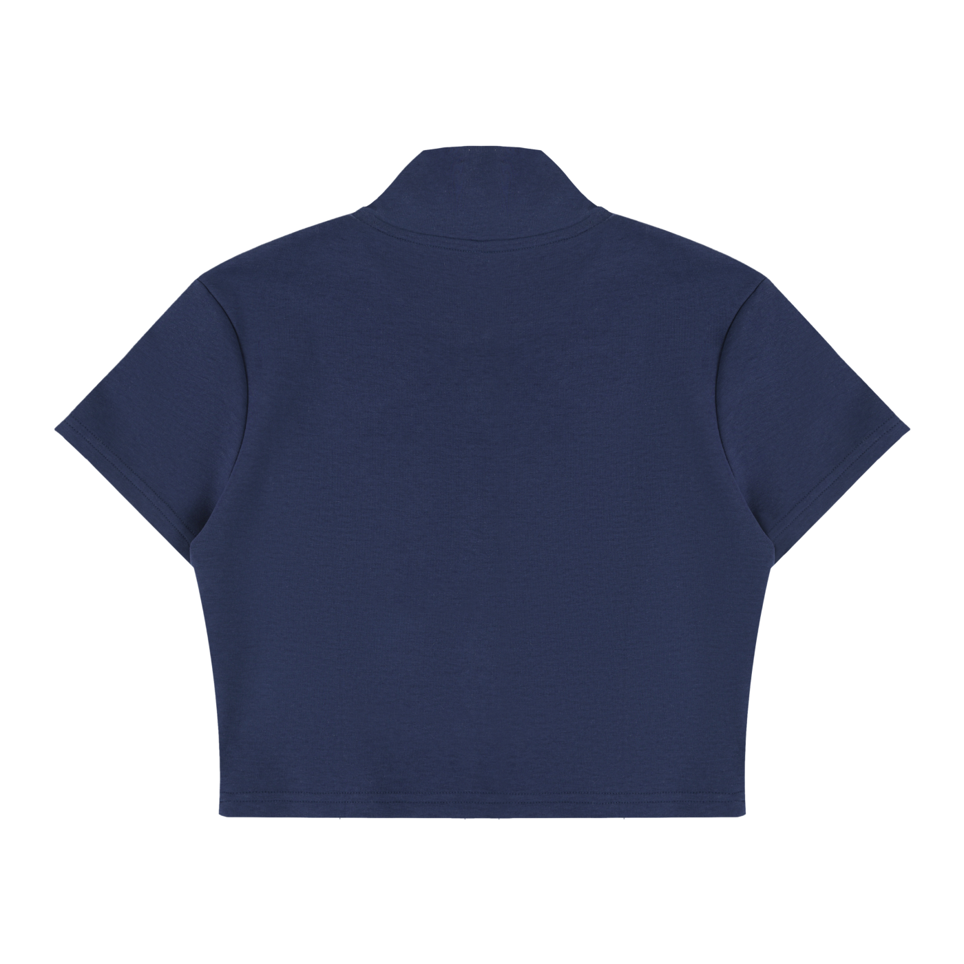 Cropped Full Zip Short Sleeve Tee