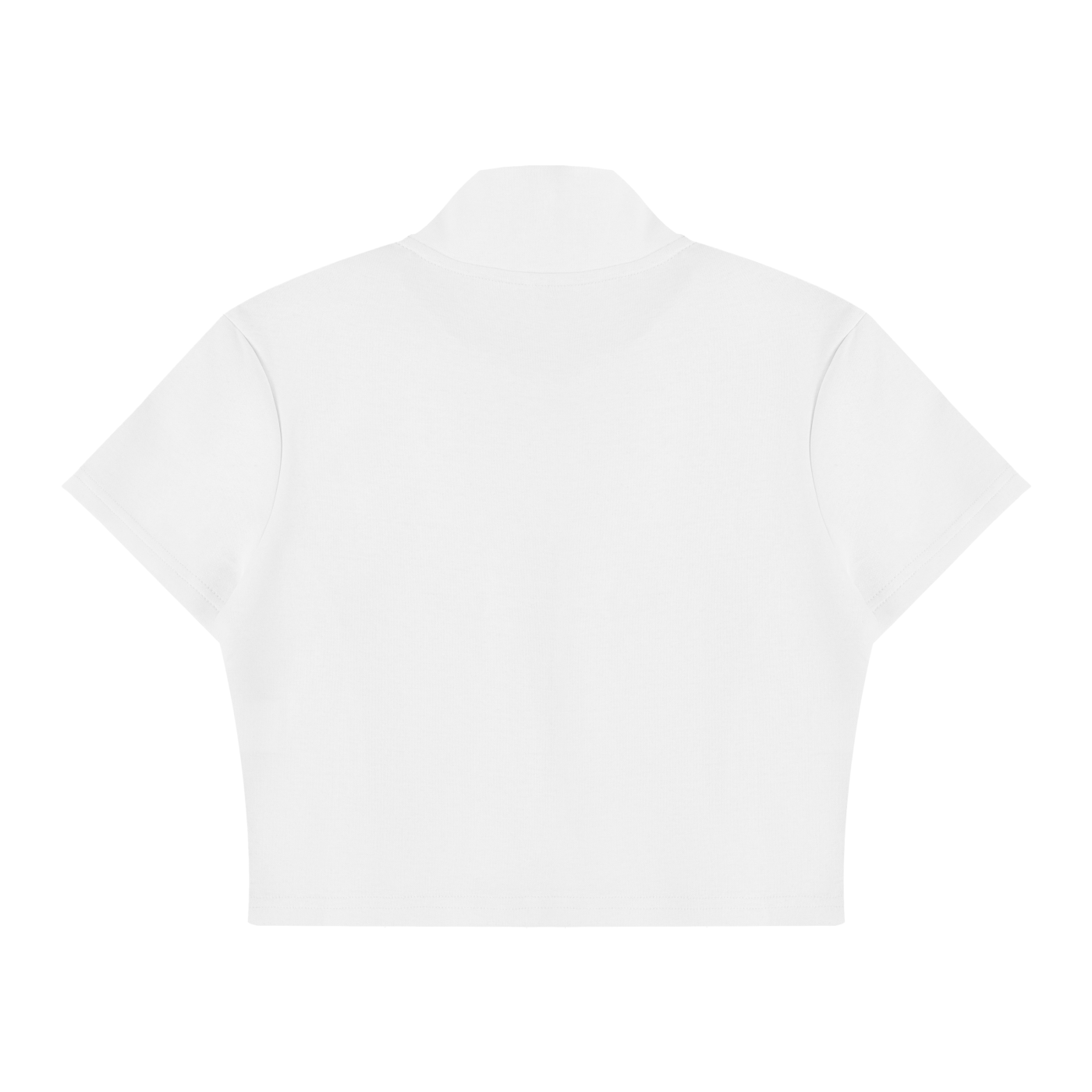 Cropped Full Zip Short Sleeve Tee