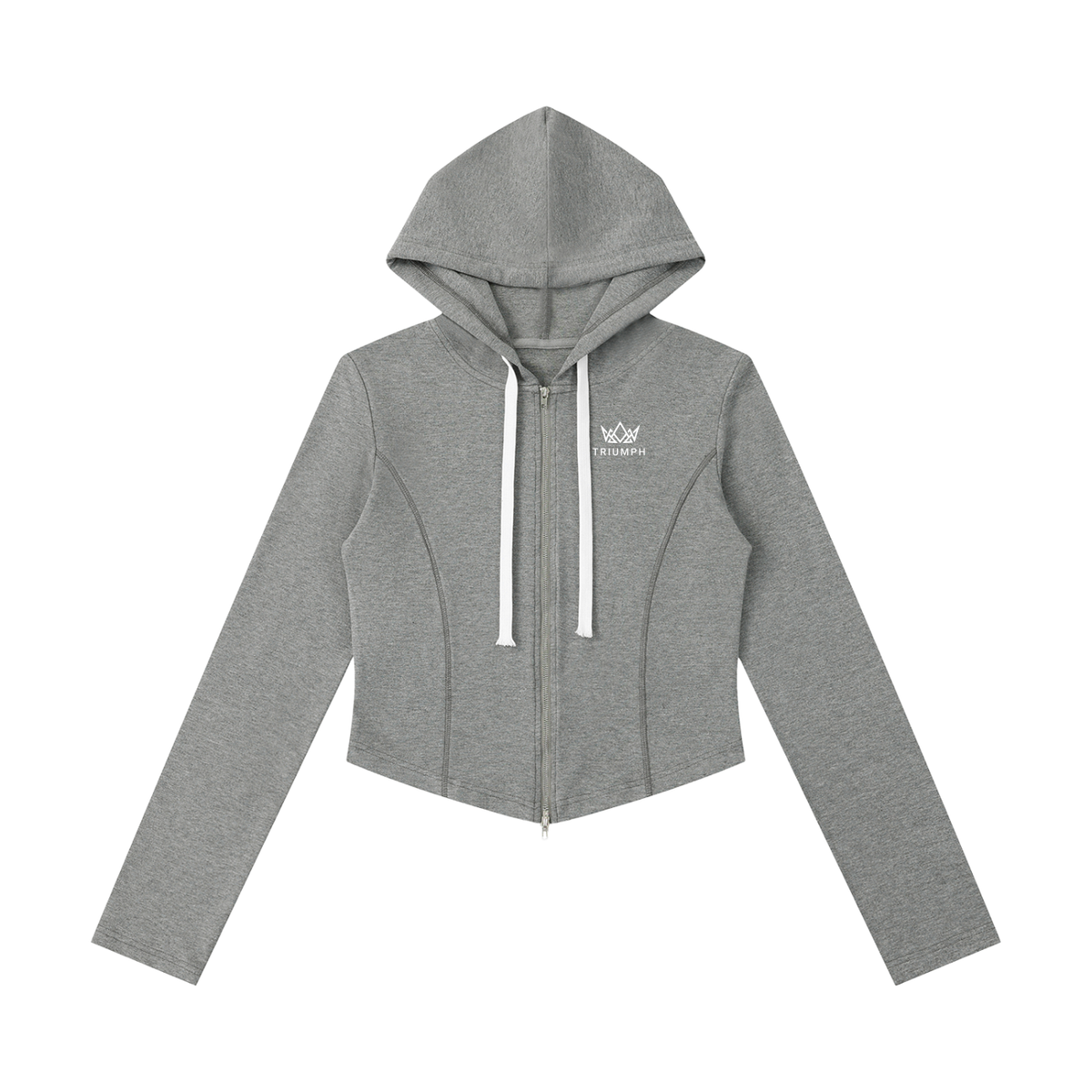 Womens Slim Cropped Full Zip Hoodie